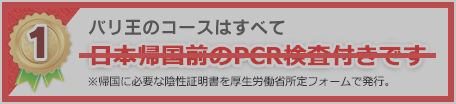 日本帰国前のPCR検査付きです※帰国に必要な陰性証明書を厚生労働省所定フォームで発行。